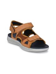 Delize Men Tan Brown Leather Sandals