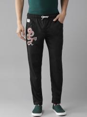 Hubberholme Men Black Solid Track Pants