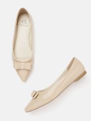 Carlton London Women Beige Solid Ballerinas