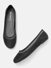 DressBerry Women Black Solid Ballerinas