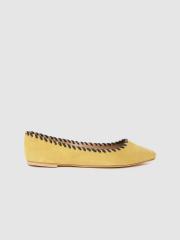 DressBerry Women Mustard Yellow Solid Ballerinas