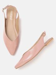 DressBerry Women Dusty Pink Solid Mules