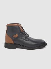 Roadster Men Black Solid Flat Boots