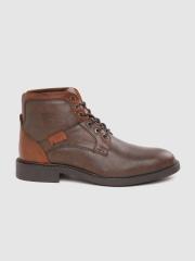 Roadster Men Brown Solid Flat Boots