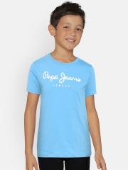 Pepe Jeans Boys Blue Printed T-shirt