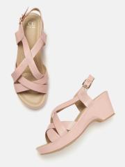 Carlton London Women Pink Solid Wedges