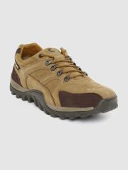 Woodland Men Camel Brown Solid Nubuck Sneakers