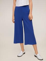 MANGO Women Blue Regular Fit Solid Culottes