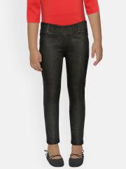 612 League Girls Black Solid Denim Jeggings