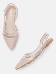 DressBerry Women Beige Solid Ballerinas