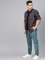 Roadster Men Green Regular Fit Solid Chinos