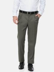 Van Heusen Men Grey Solid Formal Trousers