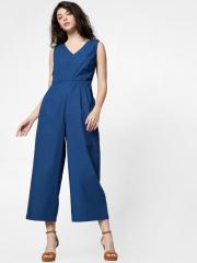 ONLY Women Blue Solid Basic Jumpsuit