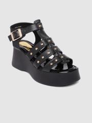 Catwalk Women Black Embellished Wedges