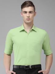 Van Heusen Men Green Slim Fit Solid Formal Shirt