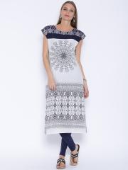 Vishudh White Printed Kurta