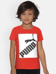 Puma Boys Red Printed T-shirt