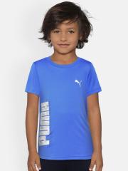 Puma Boys Blue Printed Round Neck T-shirt