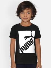 Puma Boys Black Printed T-shirt