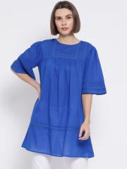 Oxolloxo Women Blue Solid Tunic