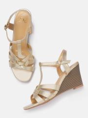 Carlton London Women Gold-Toned Solid Wedges