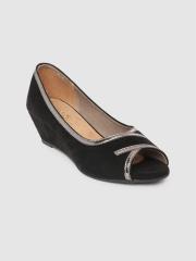 Inc 5 Women Black Solid Peep Toes