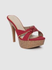 Inc 5 Women Red Solid Sandals