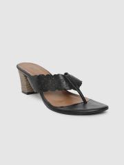 Inc 5 Women Black Solid Sandals