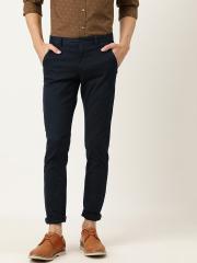 Flying Machine Men Navy Blue Super Slim Fit Solid Chinos