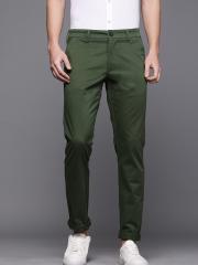 WROGN Men Olive Green Slim Fit Solid Chinos