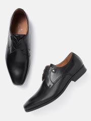 Louis Philippe Men Black Leather Formal Derbys