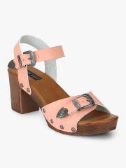 Under Knee Women Pink Solid Sandals