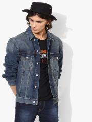 Calvin Klein Jeans Men Blue Faded Denim Jacket