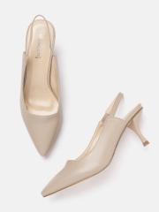 DressBerry Women Beige Solid Pumps