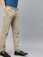 Louis Philippe Sport Men Khaki Slim Fit Solid Regular Trousers