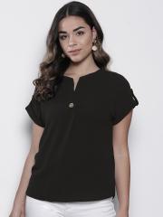 DOROTHY PERKINS Women Black Solid Top