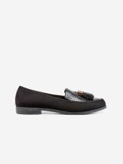 DOROTHY PERKINS Women Black Snakeskin Tasselled Loafers