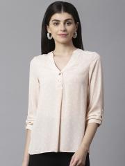 DOROTHY PERKINS Women Peach-Coloured Solid Top