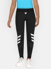 ADIDAS Girls Black Solid Tights