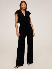 MANGO Women Black Solid Basic Jumpsuit