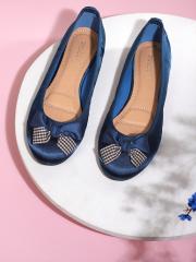 DressBerry Women Navy Blue Solid Ballerinas