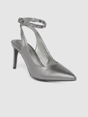 Lavie Women Gunmetal-Toned Solid Pumps