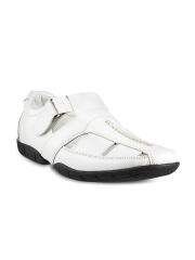 Metro Men White Leather Sandals