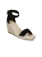 Truffle Collection Women Black Solid Wedges