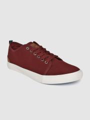 Roadster Men Maroon Solid Sneakers