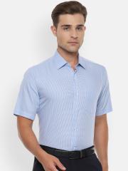 Van Heusen Men Blue Regular Fit Checked Formal Shirt