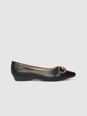 DressBerry Women Black Solid Ballerinas