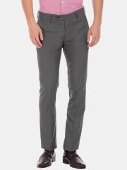 Arrow Men Grey Slim Fit Solid Regular Trousers