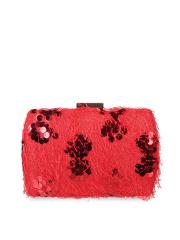 Mochi Red Embellished Clutch