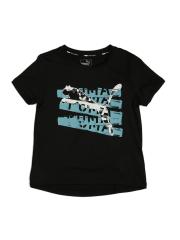 Puma Girls Black Printed Round Neck T-shirt